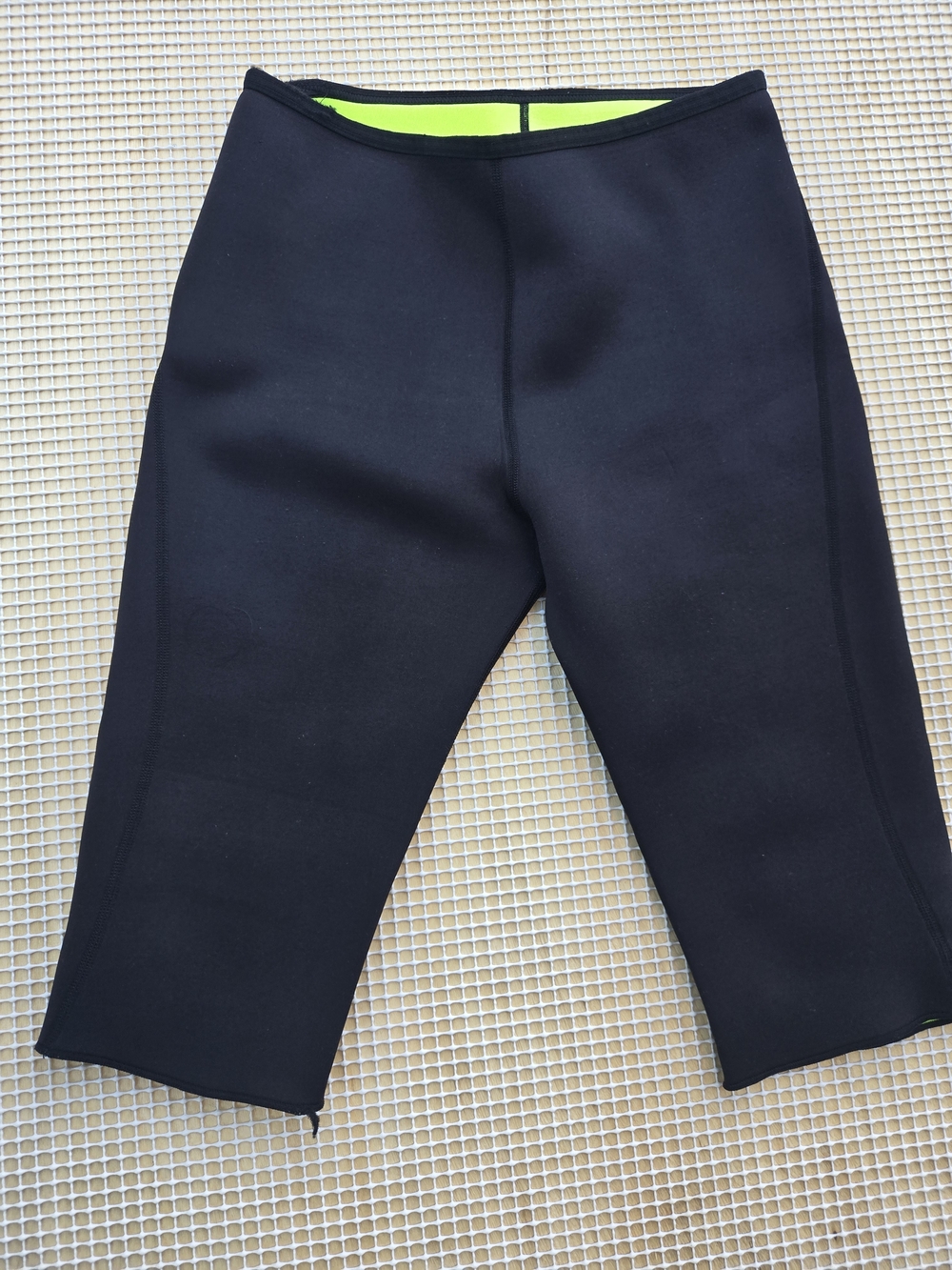Black Sports Capri with Neon Lime Trim - Unbranded